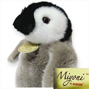 Miyoni by Aurora Baby Emperor Penguin Stuffed Animal 7" Gray and Black Plush